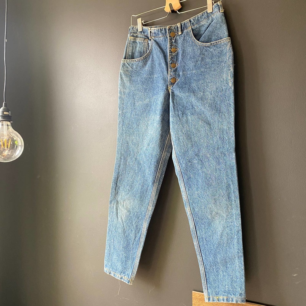 Vintage 80's Gasoline Mom Button Fly Jeans Sz 11 Jr - Picture 10 of 10
